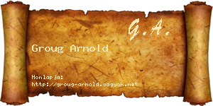 Groug Arnold névjegykártya